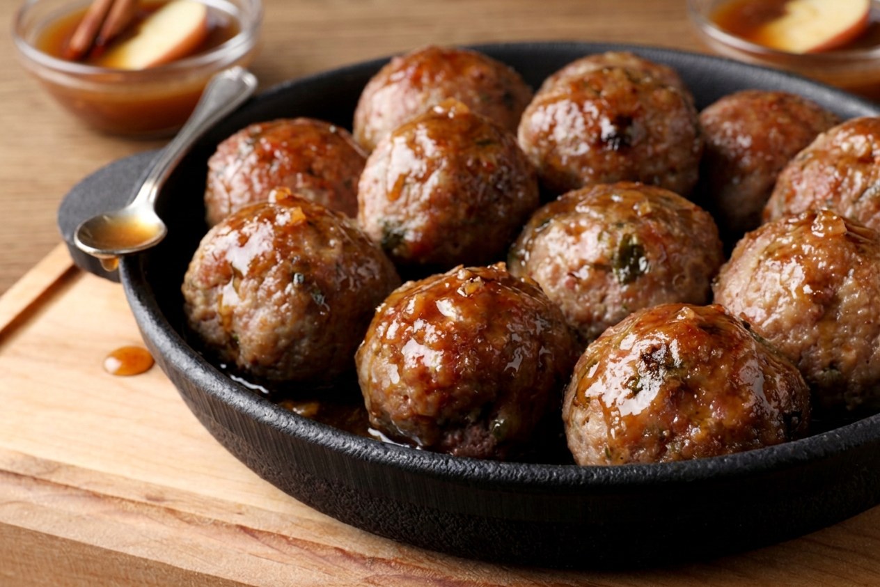 Apple Cider Glazed Cocktail Meatballs