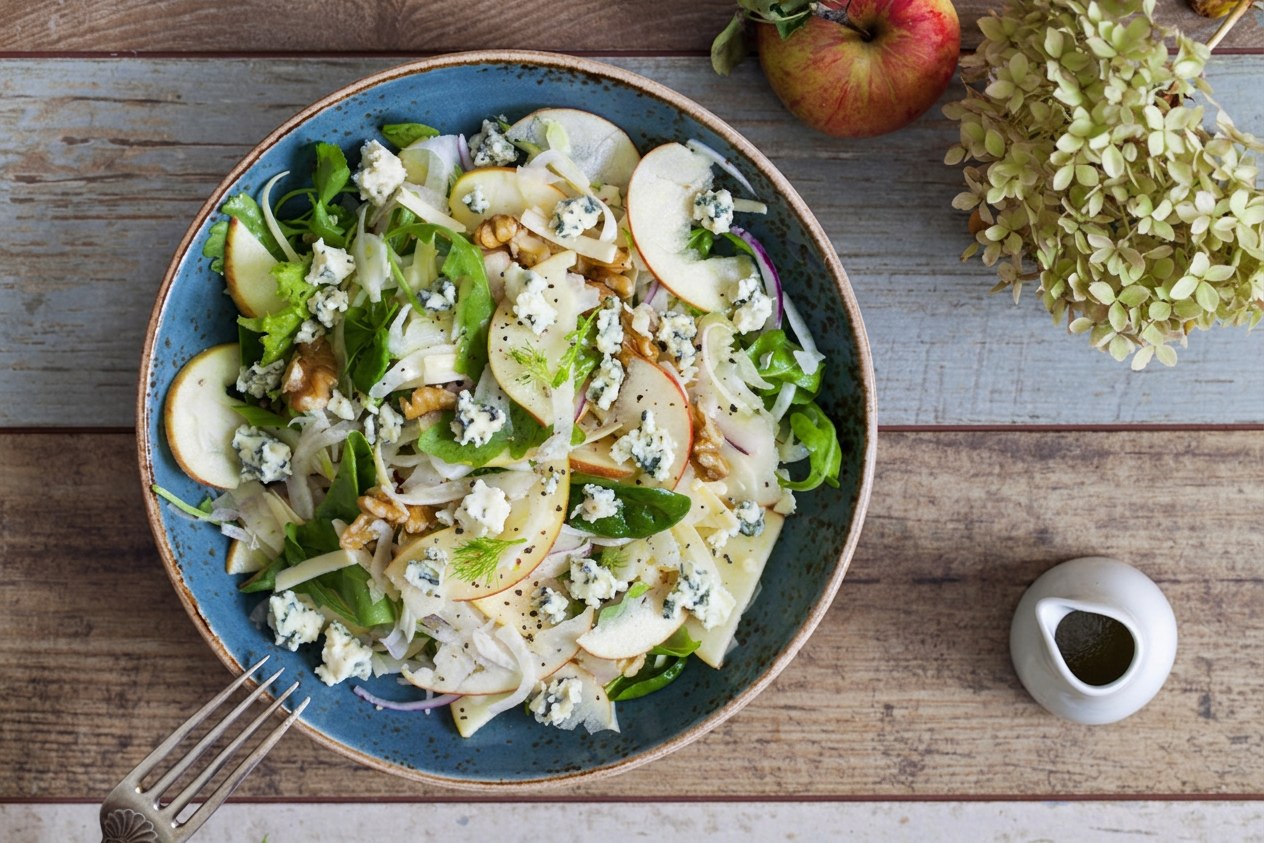 Fennel, Apple & Celery Salad with Blue Cheese & Walnuts
