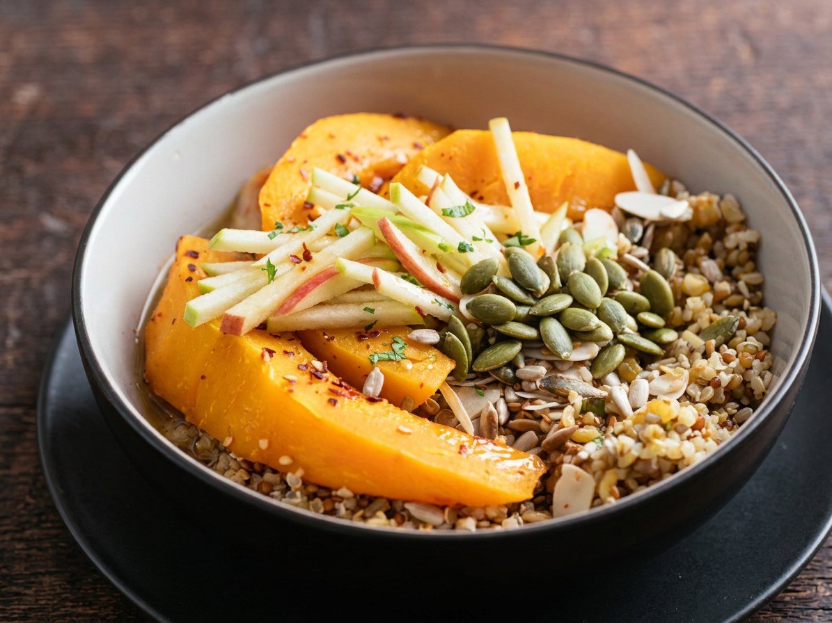 Harvest Grain Bowl with Squash, Apple, Pepitas & Maple-Dijon Dressing