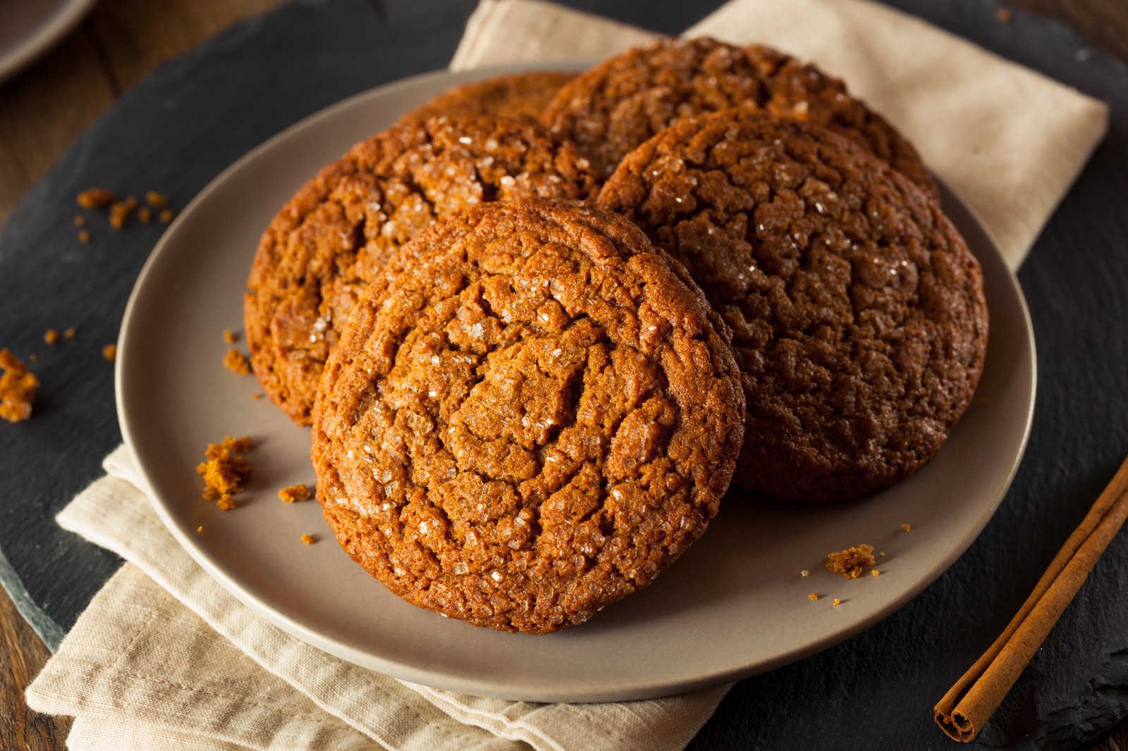 Molasses Ginger Cookies with Sparkling Sugar