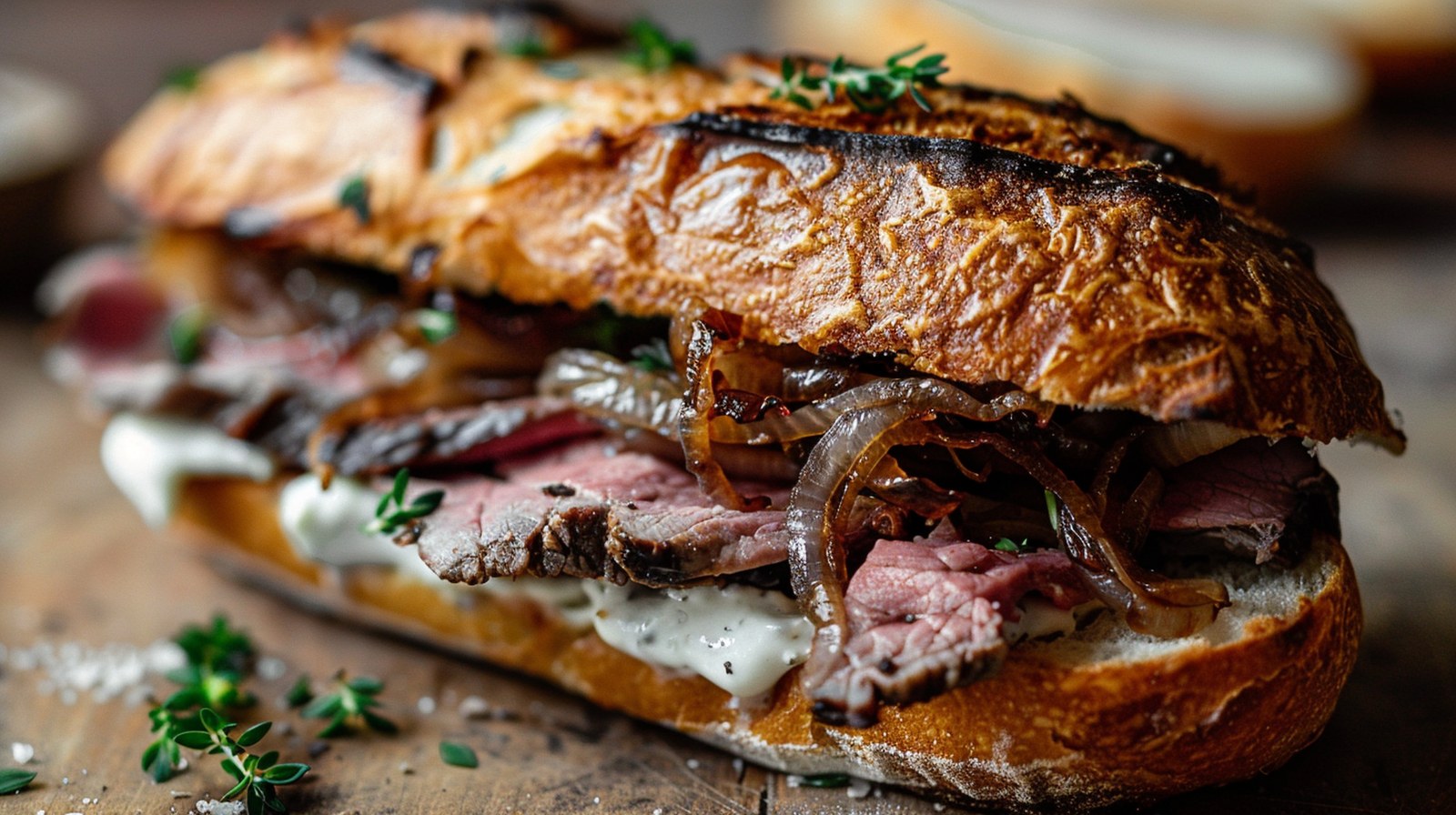 Roast Beef, Horseradish & Caramelized Onion Sandwich