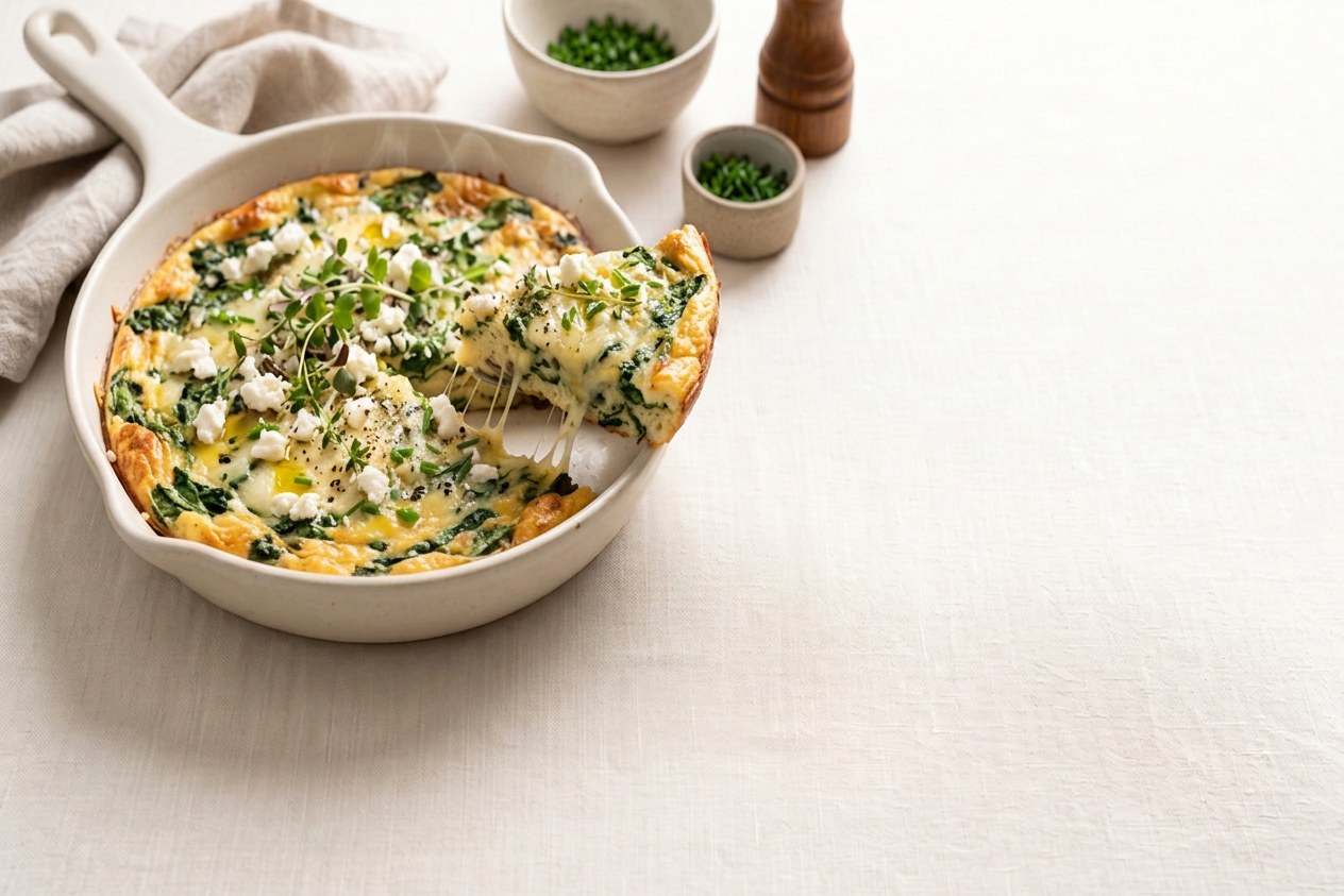 Spinach, Goat Cheese & Caramelized Onion Frittata