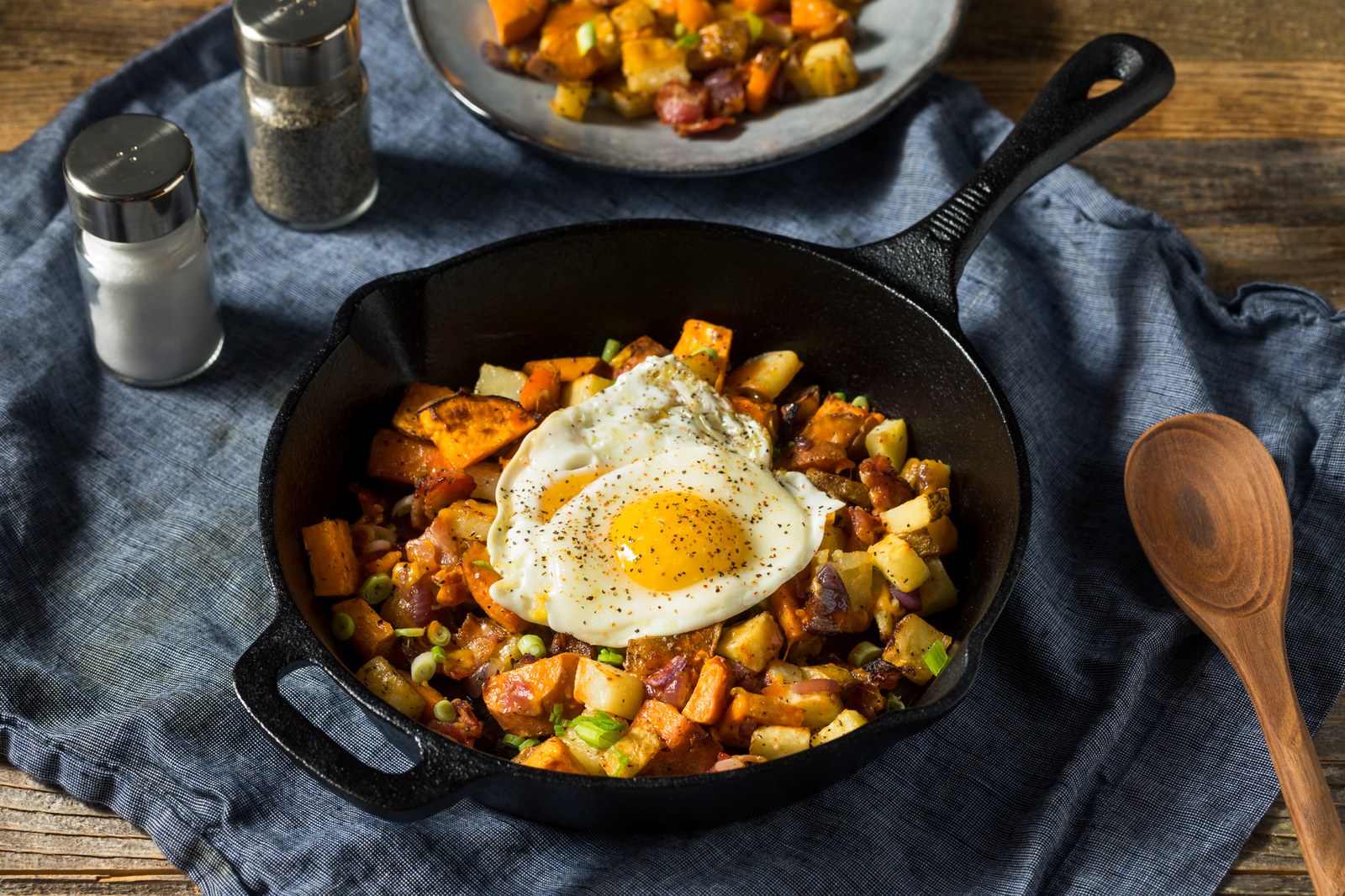 Sweet Potato Hash with Fried Eggs & Sage