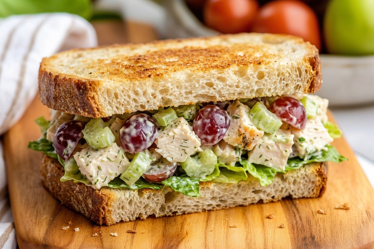 Autumn Chicken Salad on Toasted Sourdough