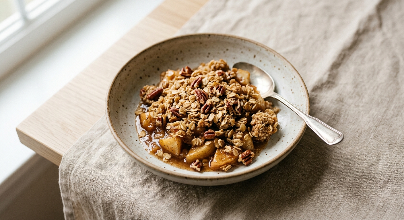 Brown Butter Apple Crisp with Oat-Pecan Topping