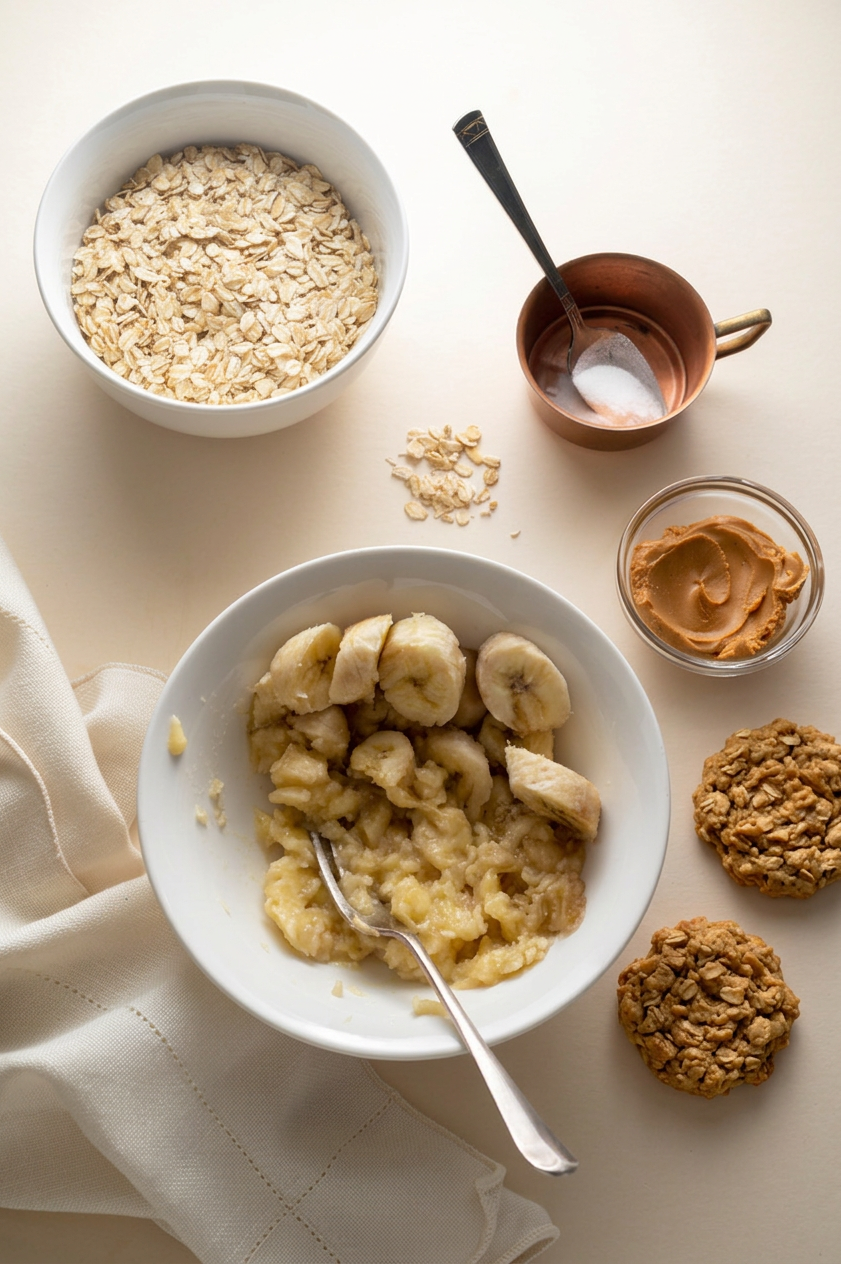 Banana Oat Peanut Butter Cookies