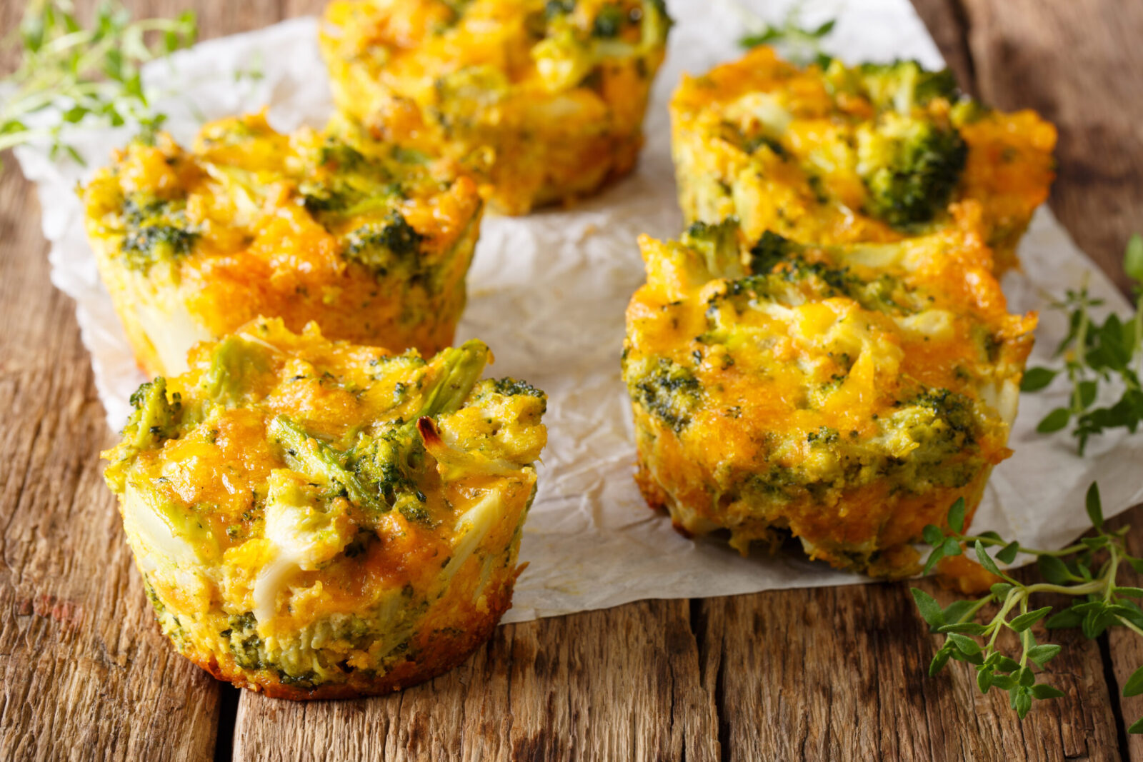 Broccoli Cheddar Egg Muffins with Milk