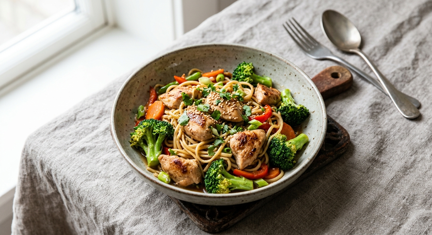 Chicken and Broccoli Noodle Skillet
