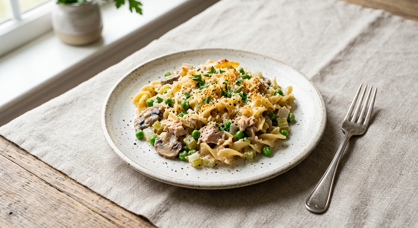 Creamy Tuna Noodle Skillet with Peas