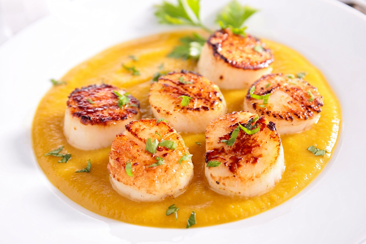 Miso-Butter Butternut with Seared Scallops