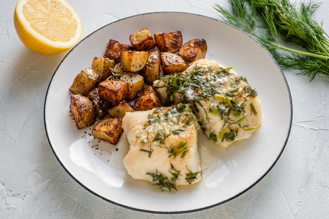 Sheet-Pan Lemon-Dill Cod with Roasted Potatoes
