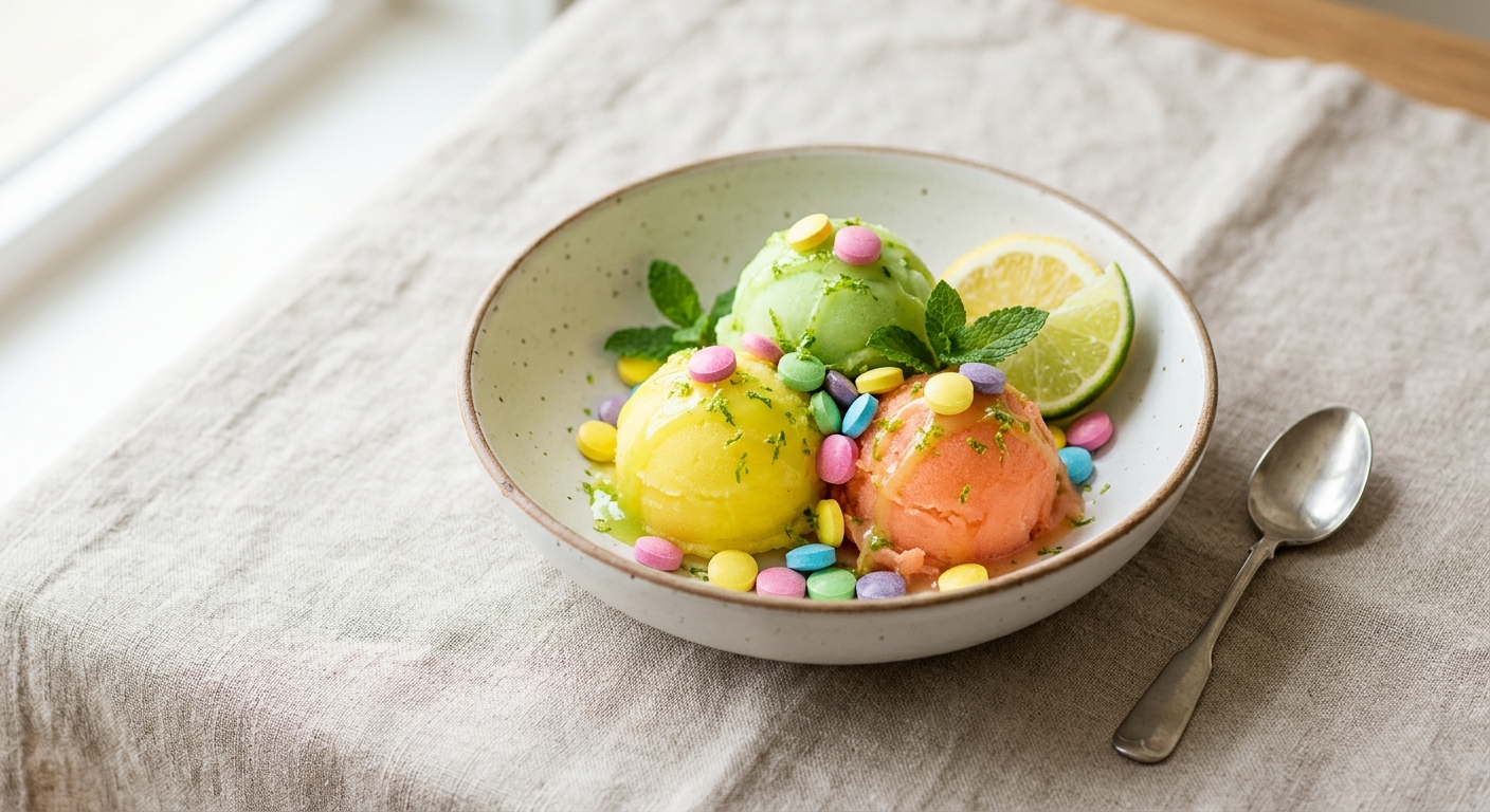 SweetTarts Citrus Sorbet Sundaes